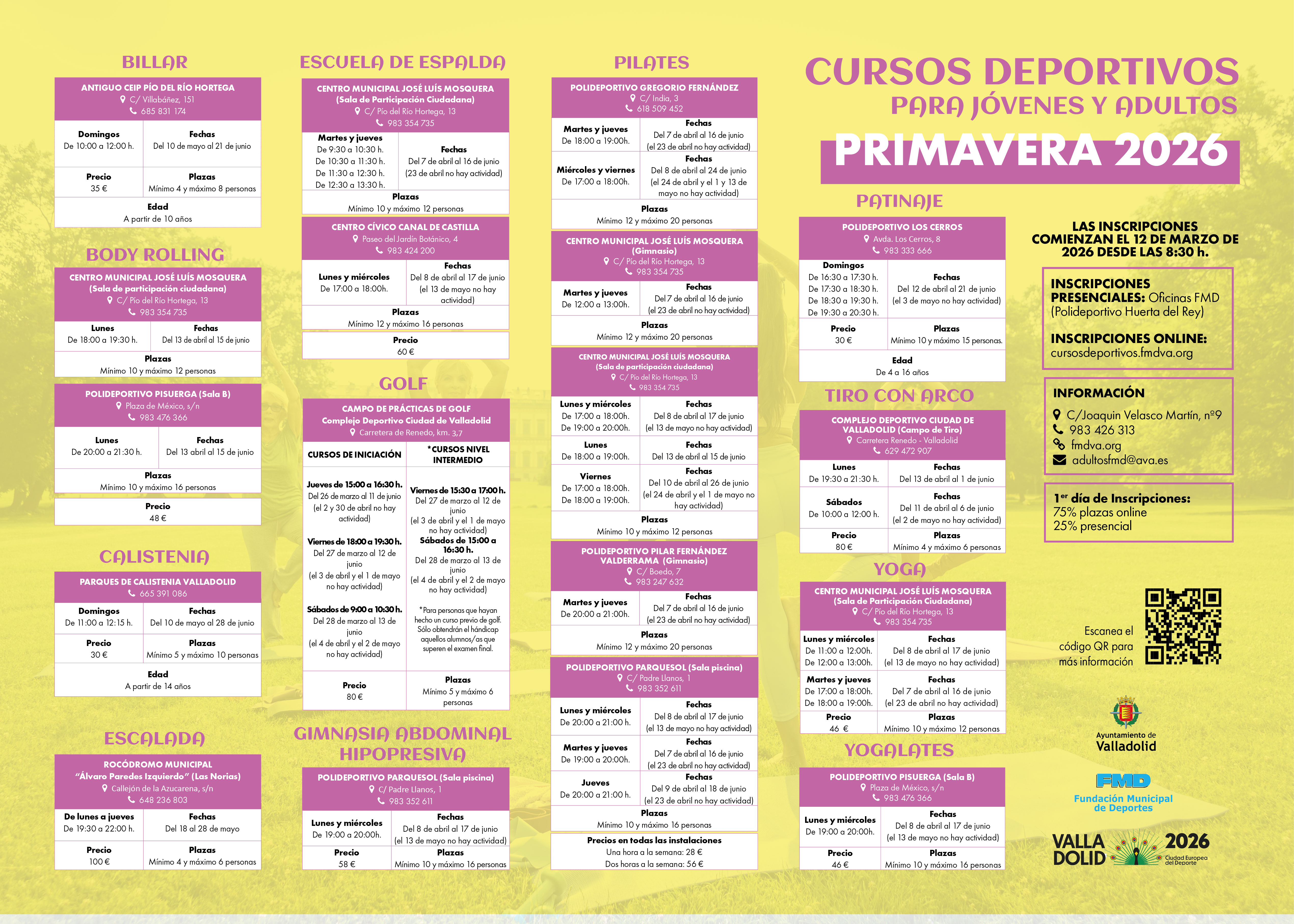 Foto que ilustra la noticia CURSOS DEPORTIVOS PRIMAVERA 2026