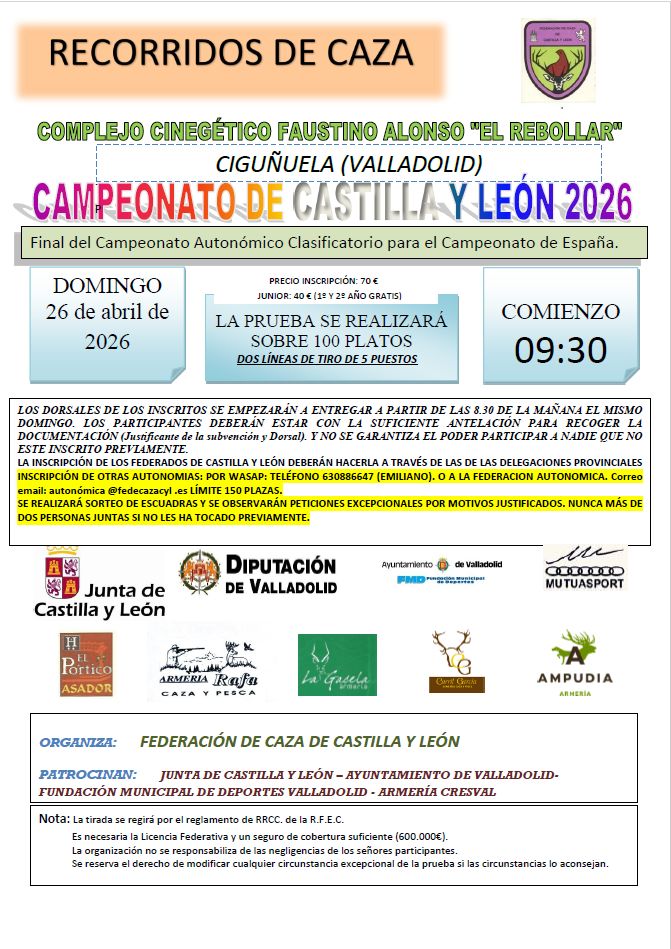 Foto del CAMPEONATO DE CASTILLA Y LEON RECORRIDOS DE CAZA 2026